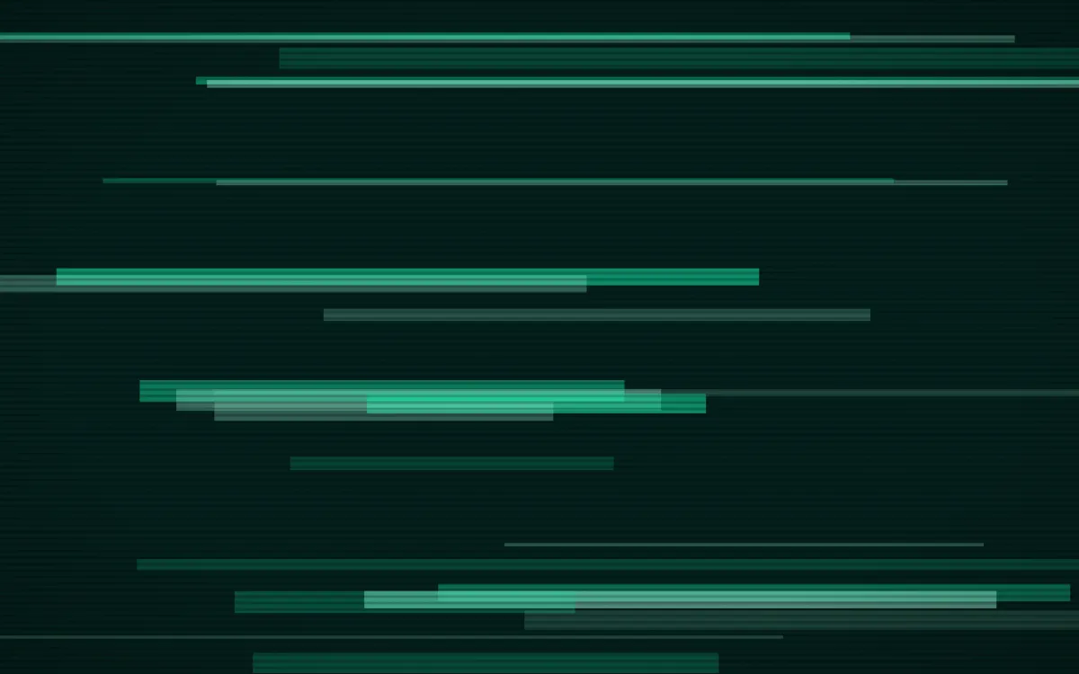 Cyber Mint Static — dark black and green glitch background