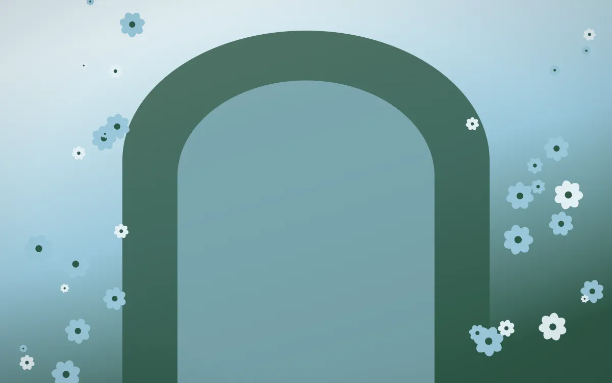 Clear Day Gothic Romance — light blue and green gothic-romance background