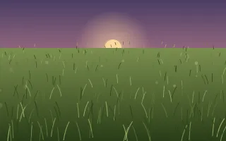 Dusk Prairie II — dark green and purple grass background, variation II
