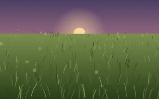 Dusk Prairie III — dark green and purple grass background, variation III