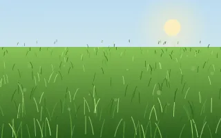 Summer Meadow II — colourful green and blue grass background, variation II