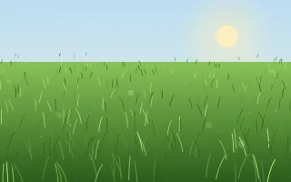 Summer Meadow III — colourful green and blue grass background, variation III