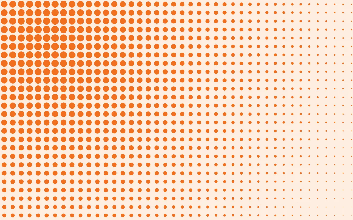 Clementine Print Fade — light beige and orange halftone background