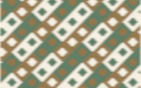 Cotswold Stone Ikat Diamonds — colourful orange, green and beige ikat background