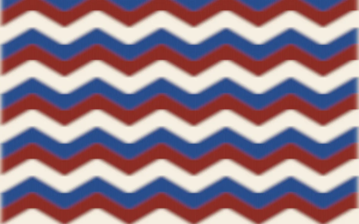 Cusco Weave Ikat Chevron — colourful red, blue and beige ikat background