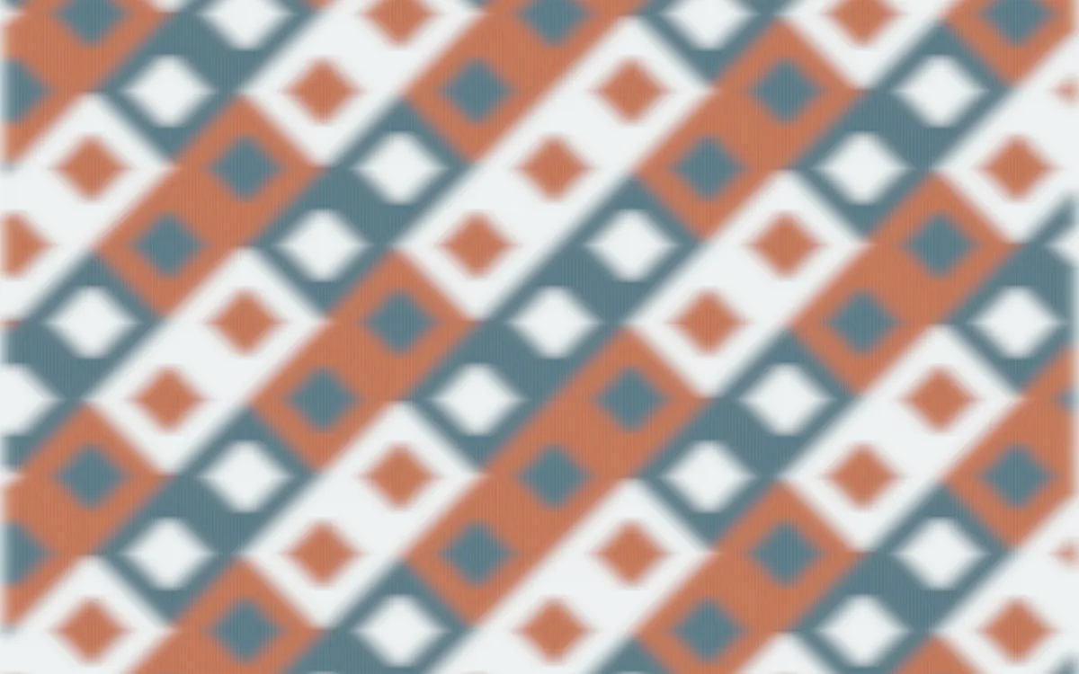 Fjord Mist Ikat Diamonds — colourful blue, orange and white ikat background