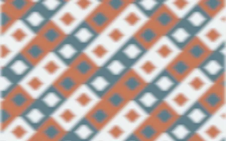 Fjord Mist Ikat Diamonds — colourful blue, orange and white ikat background