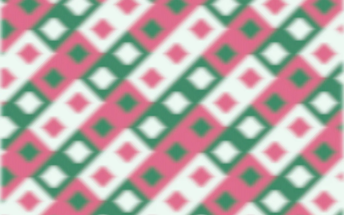 Hanbok Mint Ikat Diamonds — colourful green, pink and white ikat background