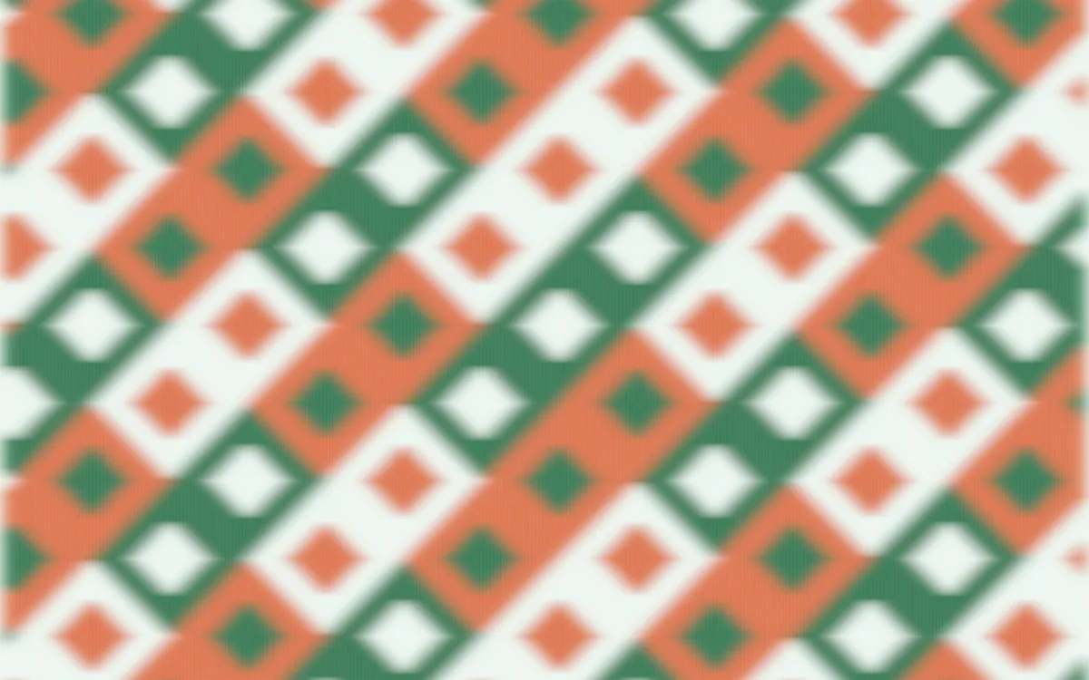 Havana Mint Ikat Diamonds — colourful green, orange and white ikat background