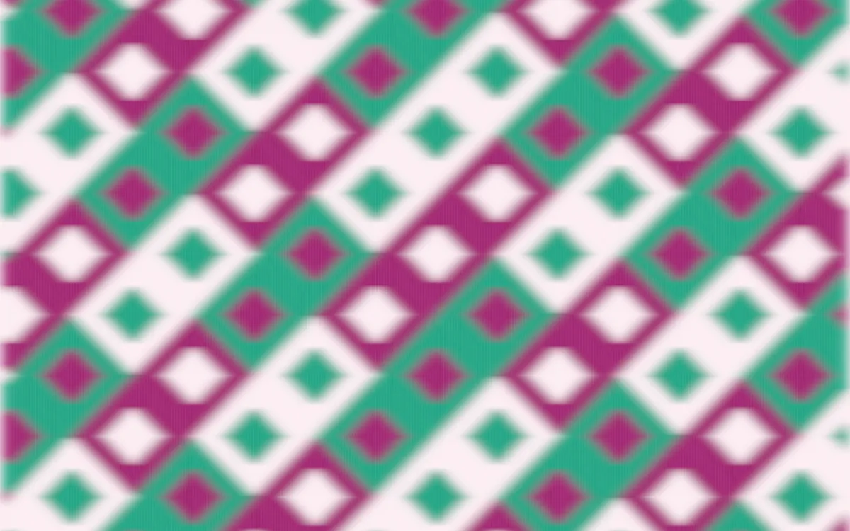 Holi Splash Ikat Diamonds — colourful pink, teal and white ikat background