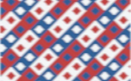 Iznik Blue Ikat Diamonds — colourful blue, red and white ikat background