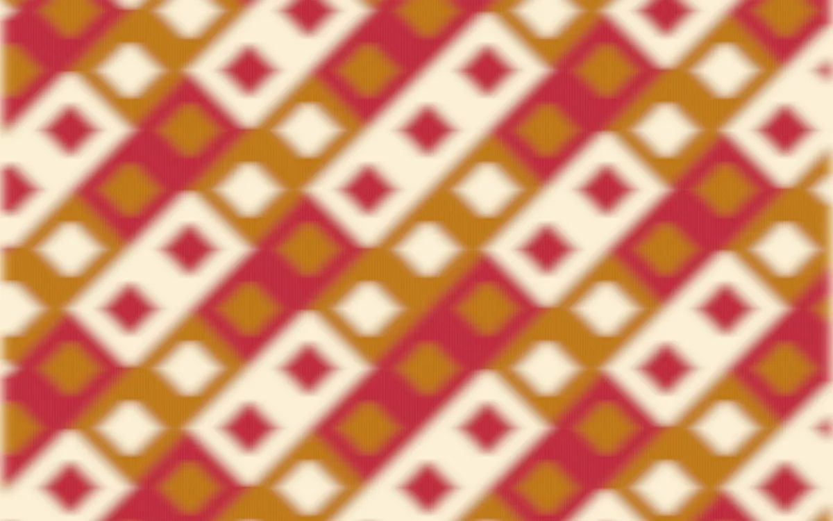 Marigold Temple Ikat Diamonds — colourful orange, red and beige ikat background