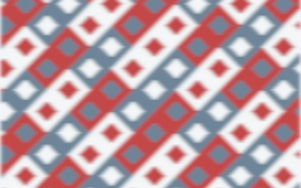 Montréal Hiver Ikat Diamonds — colourful blue, red and white ikat background