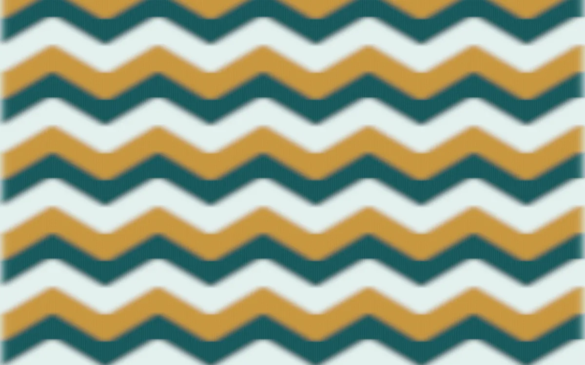 Peacock Court Ikat Chevron — colourful teal, gold and white ikat background