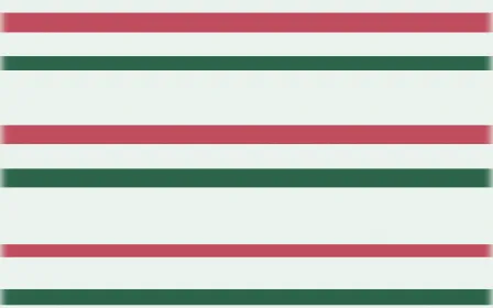 Persian Garden Ikat Stripes — colourful green, red and white ikat background