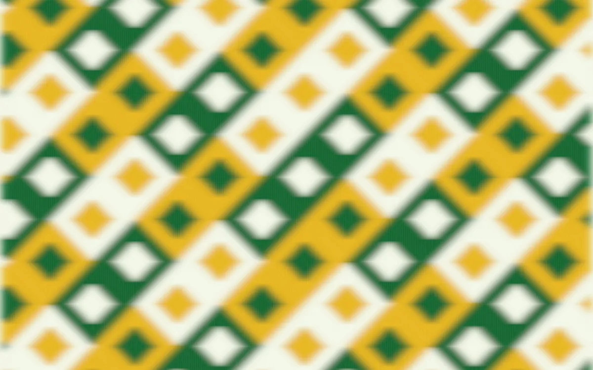 Rio Carnival Ikat Diamonds — colourful green and gold ikat background