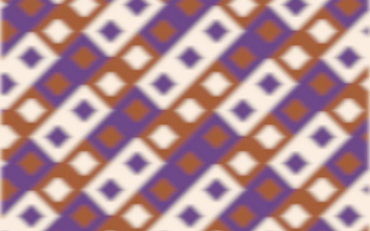 Sahara Dusk Ikat Diamonds — colourful orange, purple and beige ikat background