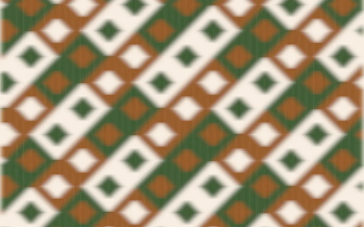 Savanna Clay Ikat Diamonds — colourful brown, green and beige ikat background