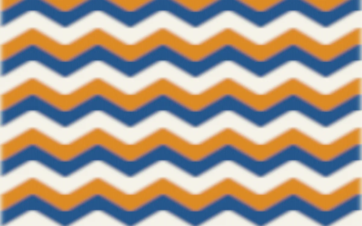 Talavera Puebla Ikat Chevron — colourful blue, orange and white ikat background