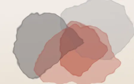 Vermilion Seal — light red, grey and white ink wash background