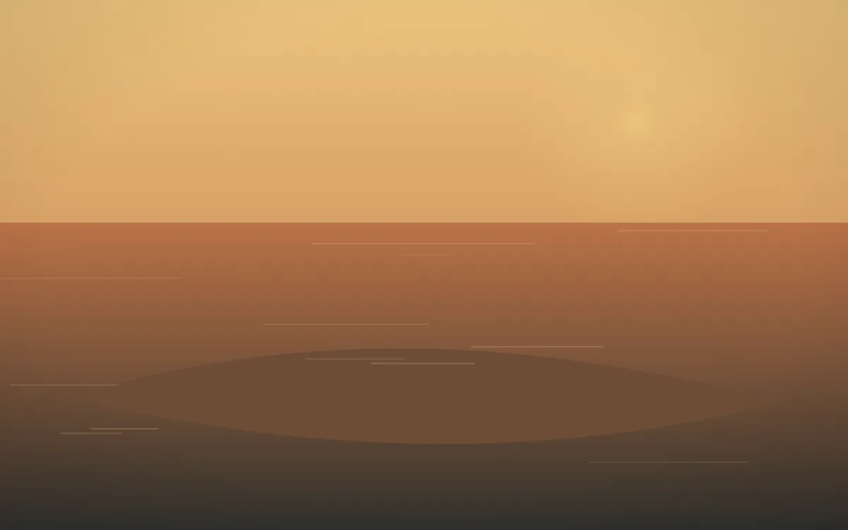 Autumn Glow Island — colourful orange, brown and grey island background