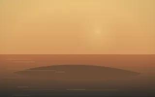 Autumn Glow Island X — colourful orange, brown and grey island background, variation X