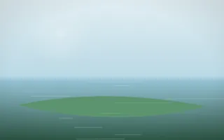 Clear Day Island IV — light blue and green island background, variation IV