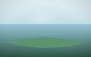 Clear Day Island V — light blue and green island background, variation V