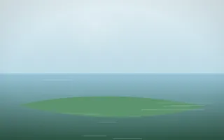 Clear Day Island VIII — light blue and green island background, variation VIII
