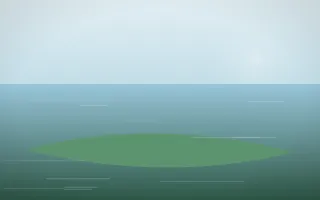 Clear Day Island X — light blue and green island background, variation X