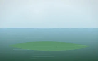 Clear Day Island XI — light blue and green island background, variation XI