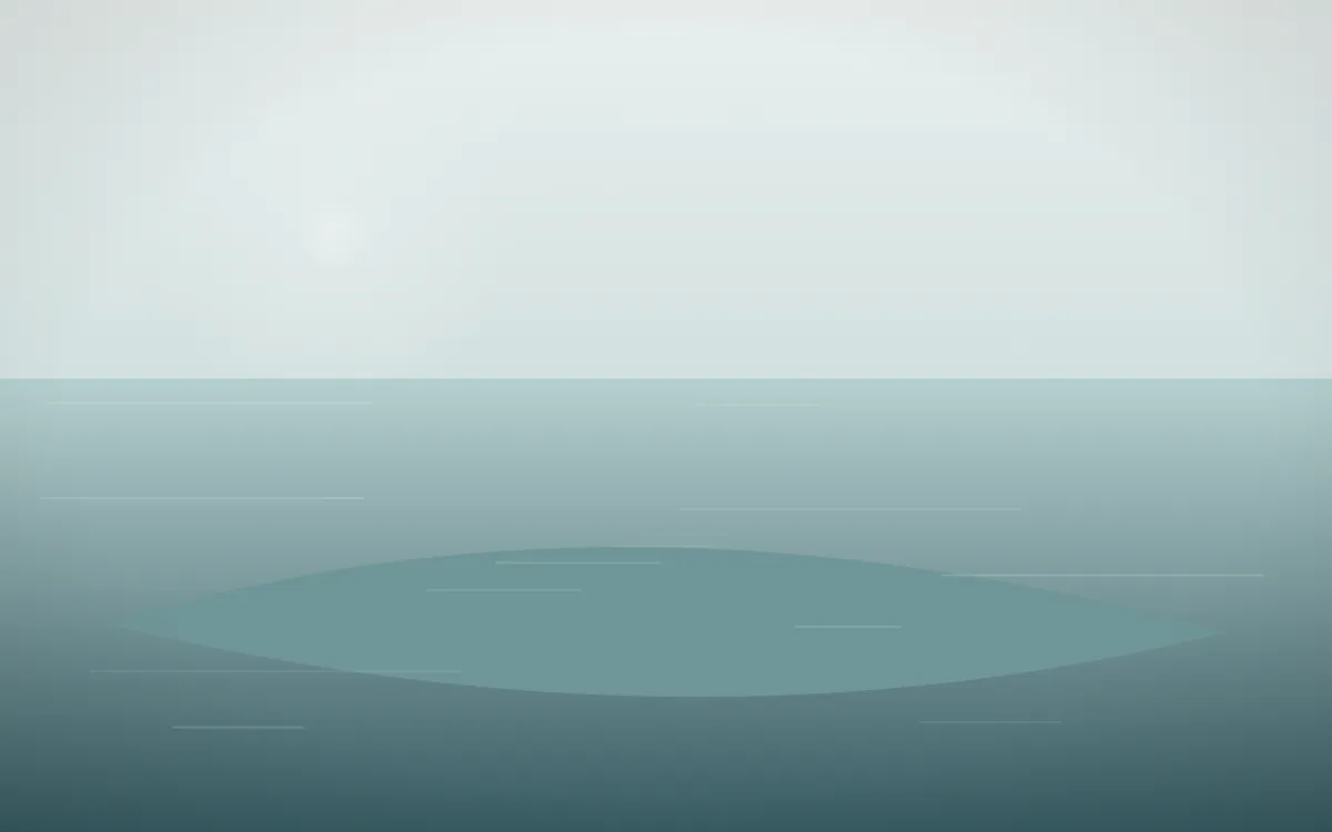 Coastal Mist Island — light white and teal island background