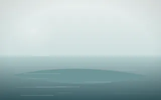 Coastal Mist Island IV — light white and teal island background, variation IV