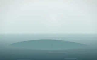 Coastal Mist Island IX — light white and teal island background, variation IX
