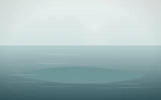 Coastal Mist Island VI — light white and teal island background, variation VI