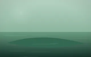 Emerald Mist Island V — dark green island background, variation V