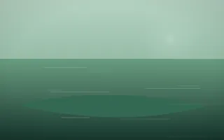 Emerald Mist Island XI — dark green island background, variation XI