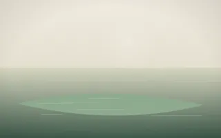 First Light Island III — light beige and green island background, variation III