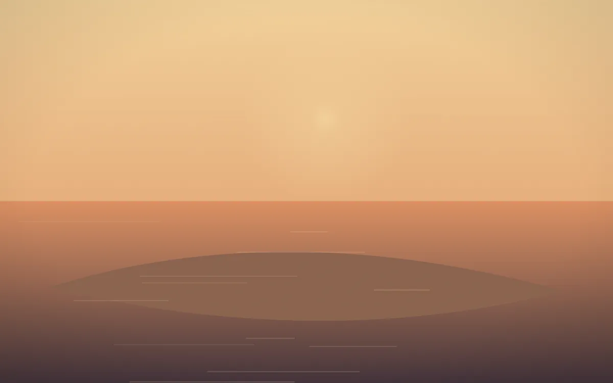 Golden Hour Island — colourful orange and pink island background
