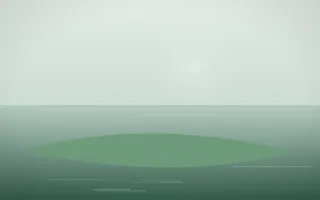 Spring Rain Island II — light white and green island background, variation II