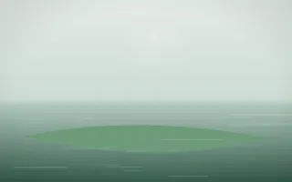 Spring Rain Island VIII — light white and green island background, variation VIII