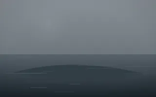 Storm Light Island VI — dark grey and blue island background, variation VI