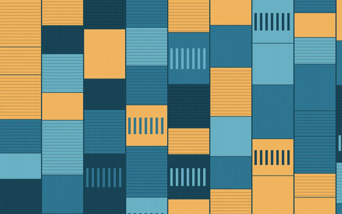 Algarve Sea Strip Weave — colourful orange, blue and teal strip-weave background