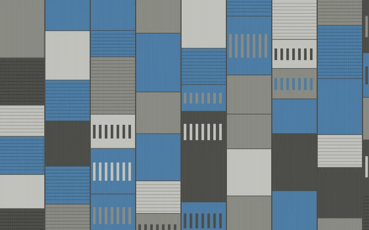 Alpine Chalk Strip Weave — colourful blue and grey strip-weave background