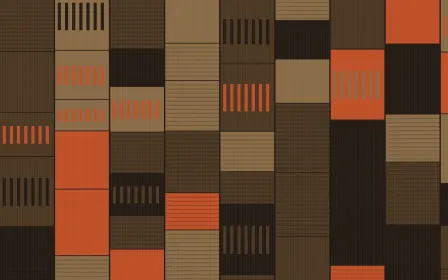 Bamako Earth Strip Weave — colourful orange and brown strip-weave background