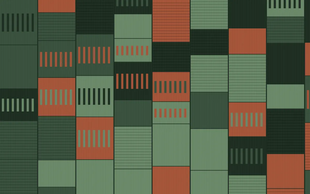 Bavarian Forest Strip Weave — colourful orange and green strip-weave background