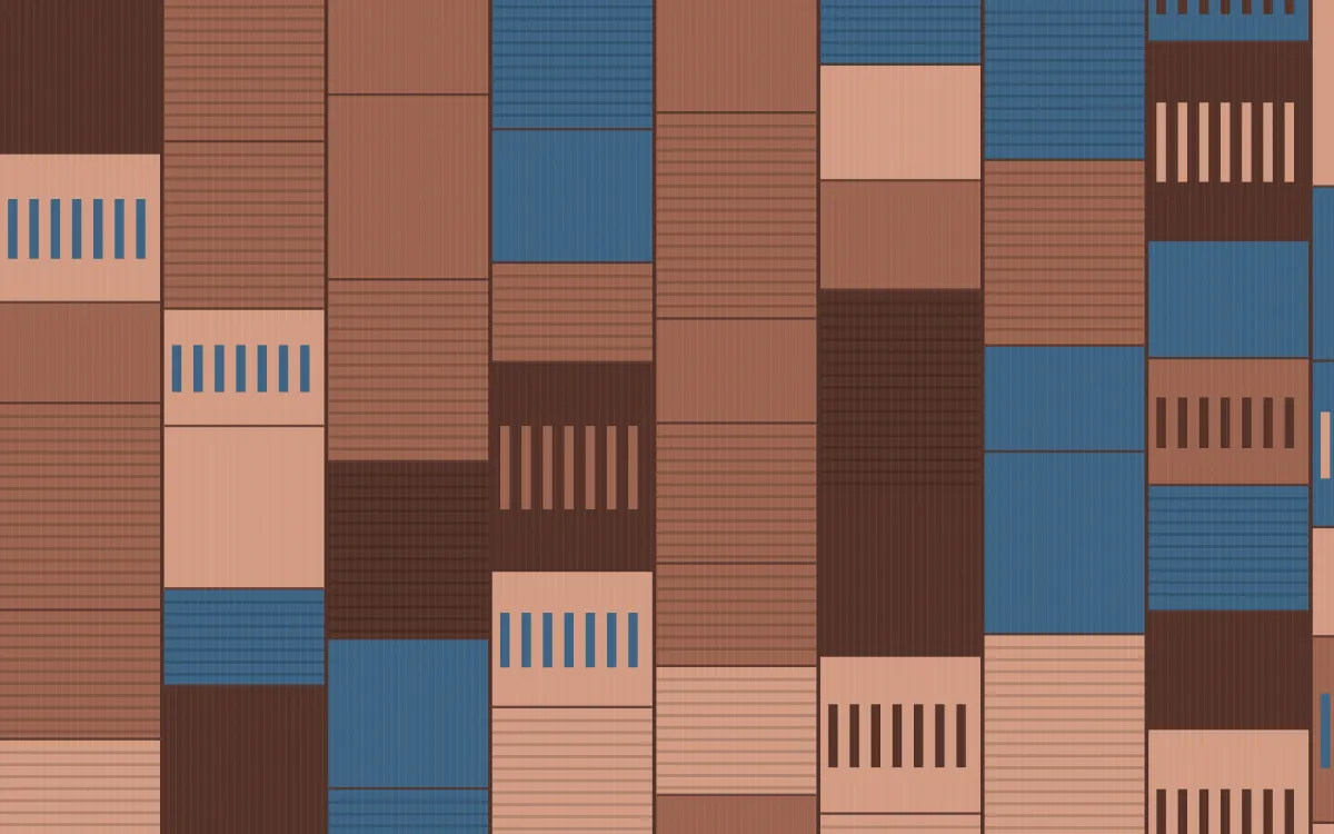 Budapest Rose Strip Weave — colourful blue and orange strip-weave background