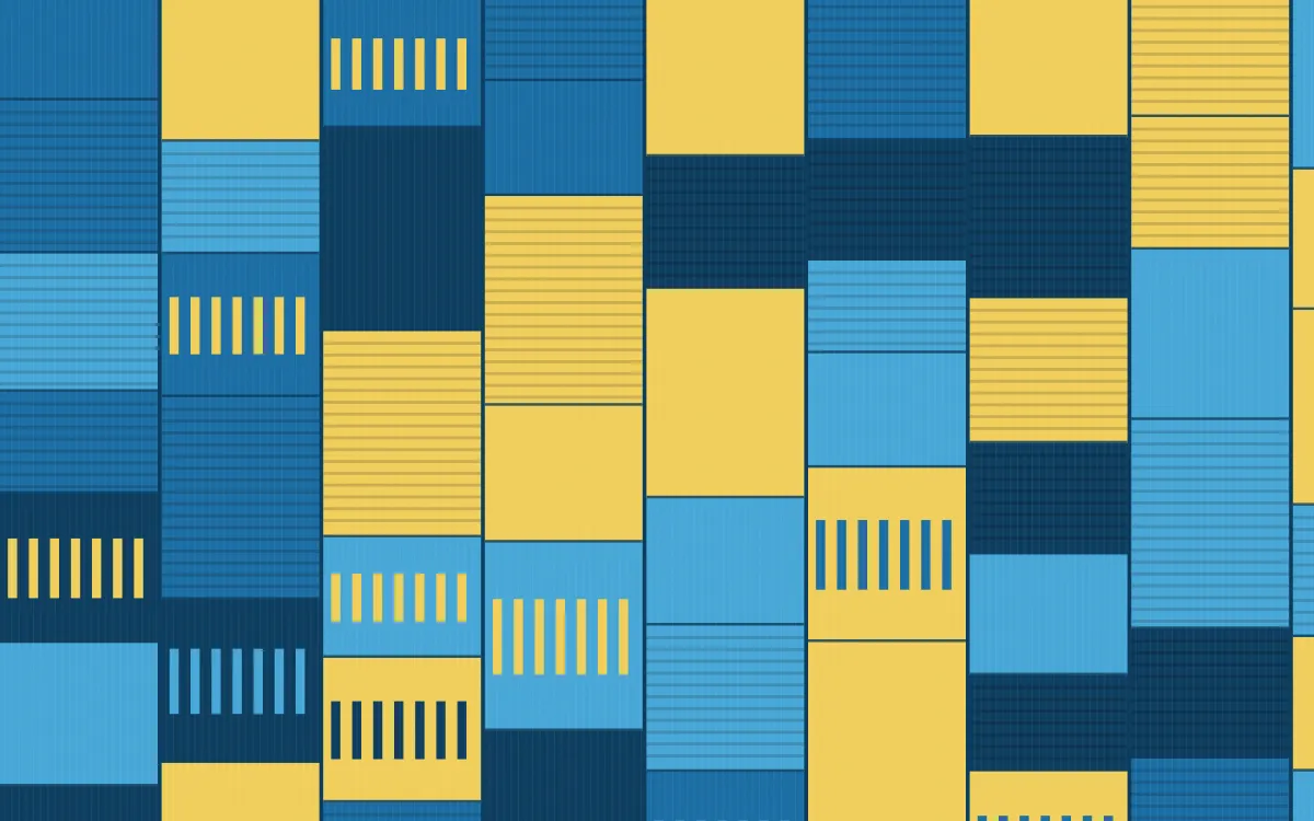 Capri Blue Strip Weave — colourful gold and blue strip-weave background
