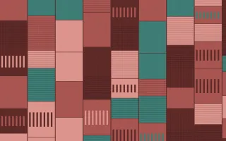 Damascus Rose Strip Weave — colourful teal and red strip-weave background