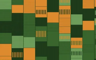 Emerald Isle Strip Weave — colourful orange and green strip-weave background